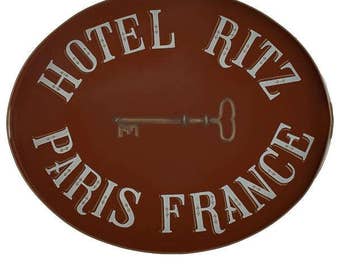 Hotel Ritz Hand Painted Tole Tray