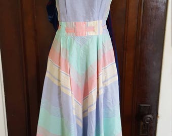 Vintage 50s 60s Pastel Striped dress
