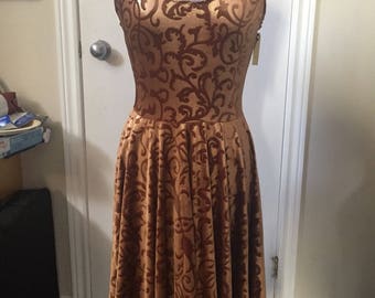 Gold velvet skater dress - size medium