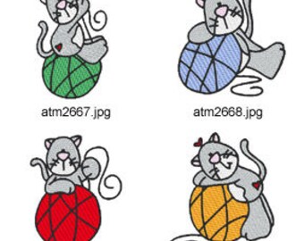 Cats-N-Yarn ( 7 Machine Embroidery Designs from ATW ) XYZ17C