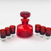 Vintage LUMINARC France Ruby Red Cordial Decanter Set | Mid century Barware