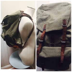 Vintage 1965 Salt & Pepper Swiss Military Army Backpack/Rucksack