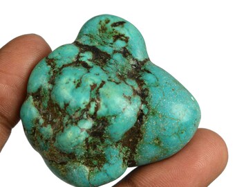 373.75 Carat Natural 41 x 38 mm Uncut Arizona Mine Kingman Turquoise Gemstone Rough