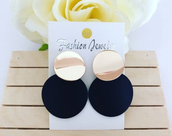 Black and gold jewellery earrings