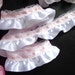 Ruffled Ribbon with Ribbon, 1+1/4 inch wide white/pink selling by the yard