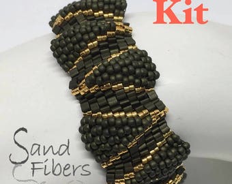 Small Sheffield Ripples Peyote Cuff - Kit with Printed Pattern