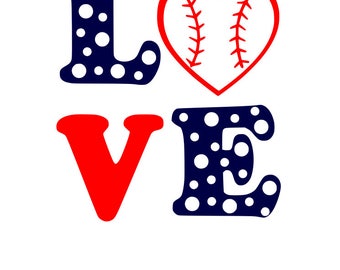 Love Baseball SVG File, Quote Cut File, Silhouette File, Cricut File, Vinyl Cut File, Stencil