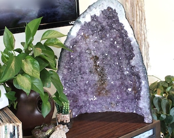 24lbs. Amethyst Cathedral, HUGE 17" Amethyst Crystal Cluster, Wiccan Altar Supplies, Healing Stone, Large Amethyst Geode Tower Crystal Tower