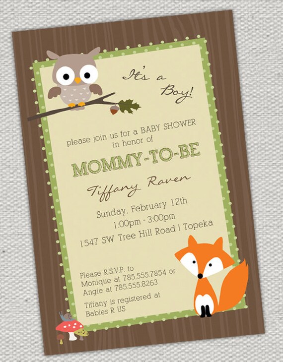 <strong>Woodland Baby Shower</strong> Invitation, <strong>Woodland</strong> Animals <strong>Baby</strong> ... Woodland baby shower invitations templates