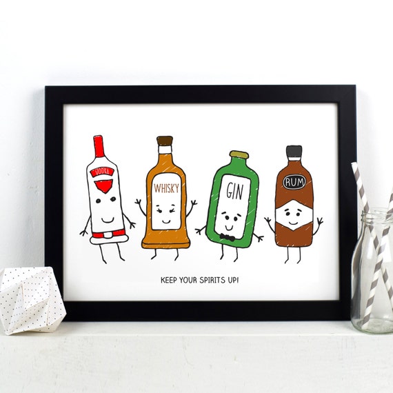 Lustige Alkohol Druck lustige Schnaps Zeichen Gin Druck