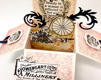 Vintage Millinery pop-up greeting card