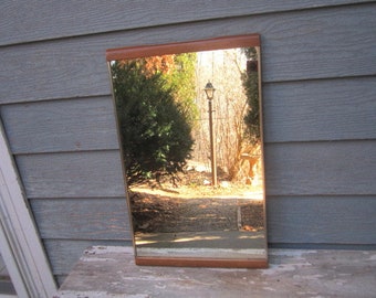 Vintage Mid Century Danish Modern Hanging Wall Mirror