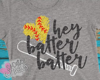 Softball SVG, Softball bats svg design, softball mom SVG, Hey batter batter svg, softball sister svg, softball cut file, SoCuteCuttables