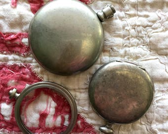20th Century Vintage Nickel Pocket Watch Cases & Frame