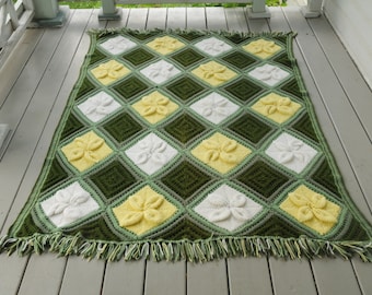 Handmade Green Afghan Blanket