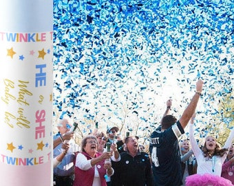 Twinkle Twinkle Little Star Gender Reveal Confetti Cannon | Gender Reveal Ideas | How We Wonder What You Are | Picture Perfect Reveal®