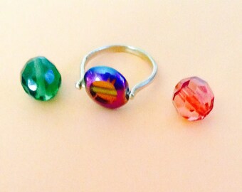 adjustable three ring beads