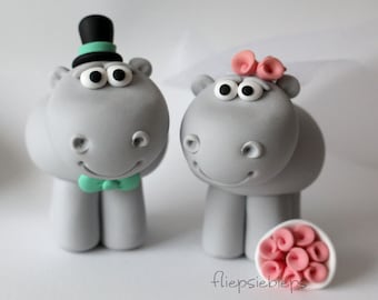 Custom Hippo Cake Topper Wedding