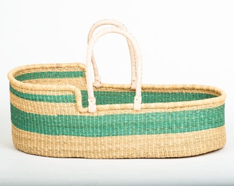 BRUU: Turquoise Woven Moses Basket