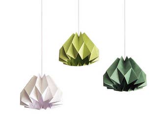 3 Pumpkin / Origami Paper Lamp Shade - Color Choices