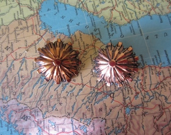 Renoir Copper Round Clip On Earrings