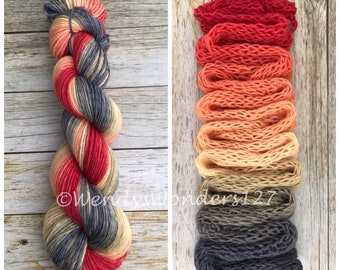 Gradient Dyed Yarn, Hand dyed yarn, Gradient yarn, Wool Yarn, Worsted Weight, Kiss of Summer