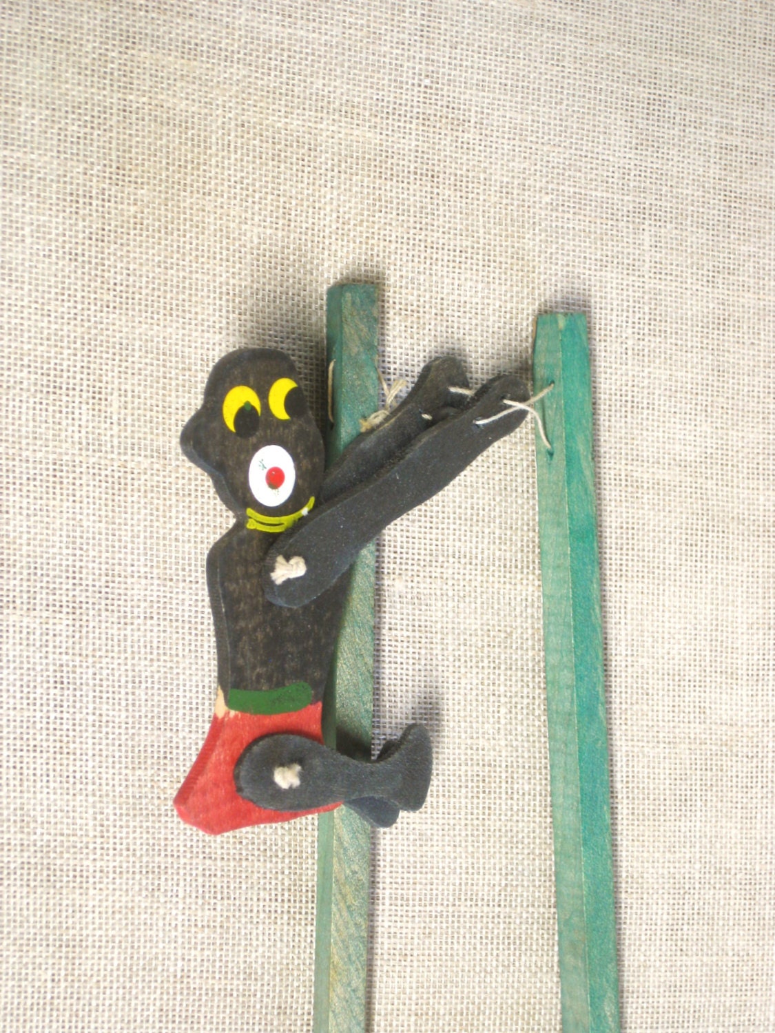 Antique Trapeze Toy Wooden Toys Japan Hand Squeeze Toy