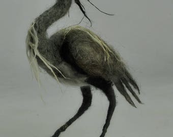 Needle Felted Bird. Blue heron