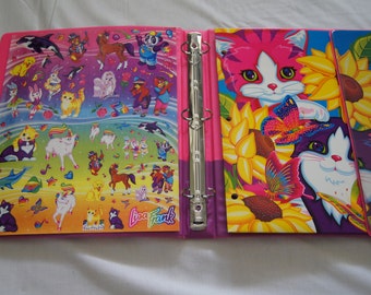 Vintage 1990's - Lisa Frank Cats Binder With Folder and Original Stickers