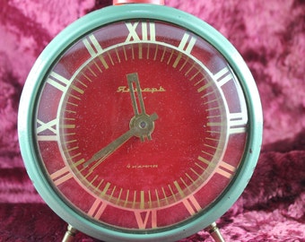 Alarm Clock “Yantar” (Янтарь) (Amber) 4 stone USSR / Work. Great gift! Made in USSR