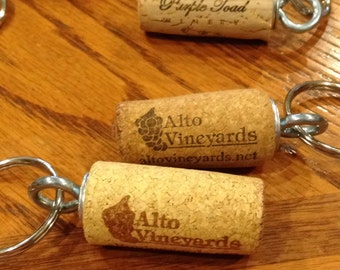 Wine cork keychain