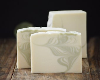 Olive + Musk Soap | Fresh Scented Swirl Artisan Soap Bar, Handmade Vegan Soap, Homemade Cold Process Soap, Superfatted Handcrafted Soap