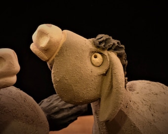 Donkey clay whistle Esel ton pfeife asino fischietto