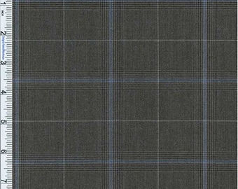 Black/Gray Glen Plaid Stretch Polyester, Fabric By The Yard