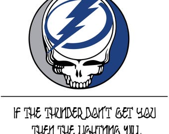 Grateful Dead Shirt-Tampa Bay Lightning The Wheel-Adult Uni T Shirt Sizes S M L XL XXL