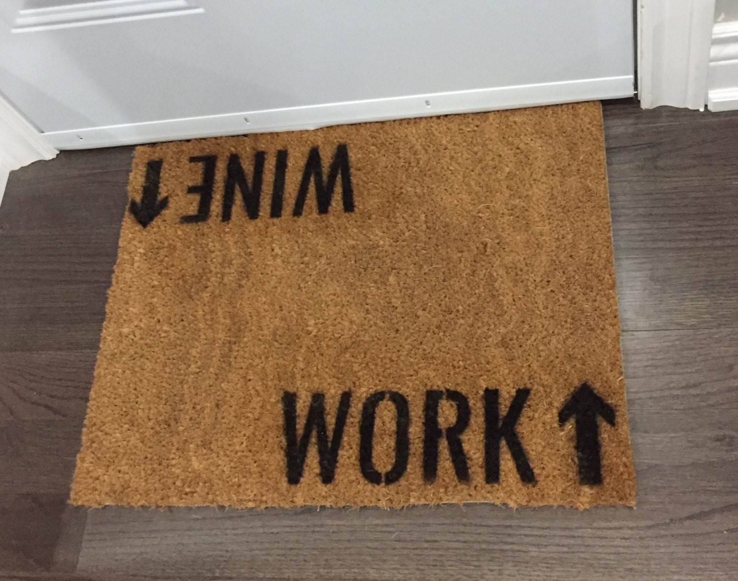 Wine/Work Doormat Novelty Rug