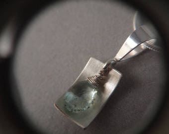 Hand Made Sterling Silver and Natural Aqua Marine Pendant By Rachel Sowinski at The Gift Itself