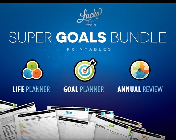 Super GOALS Bundle: Goal Planner, Life Planner, and Annual Review
