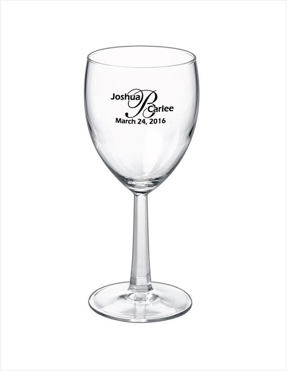 48 Personalized 8.5oz Wine Glasses for Wedding Favors Custom