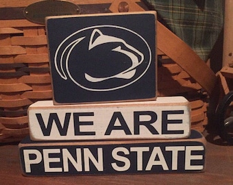 Penn State, We are Penn State wood blocks, We are, Happy Valley, Nittany Lion, State College, PSU, Penn State Decor