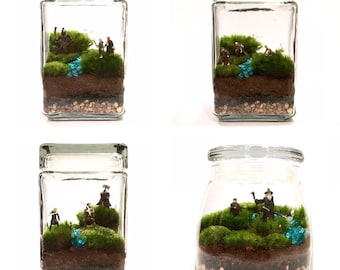 Read Description before purchasing // Large Custom Lord of the Rings Inspired Terrarium // You Choose Your Minis!