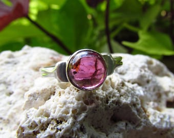 Pink Tourmaline Sterling Silver Ring