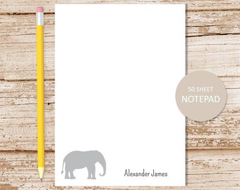 personalized notepad . elephant notepad . elephant note pad . personalized stationery . stationary notepad
