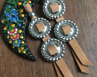 Light brown concho earrings