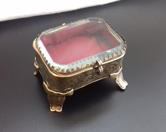 Gift box Napoleon III brass glass box