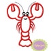 Crawfish Machine Embroidery Applique Design