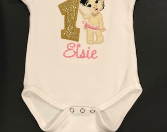 Embroidered Personalized Baby Moana Birthday Shirt Handmade 1st to 6th Gerber® ONESIE®