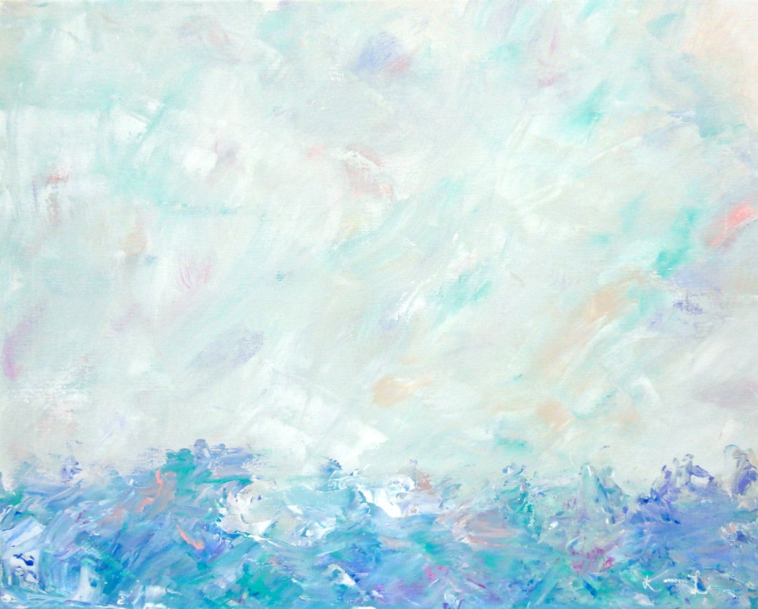 Landscape Painting Minimalist Abstract Art Soft Colors Pastel