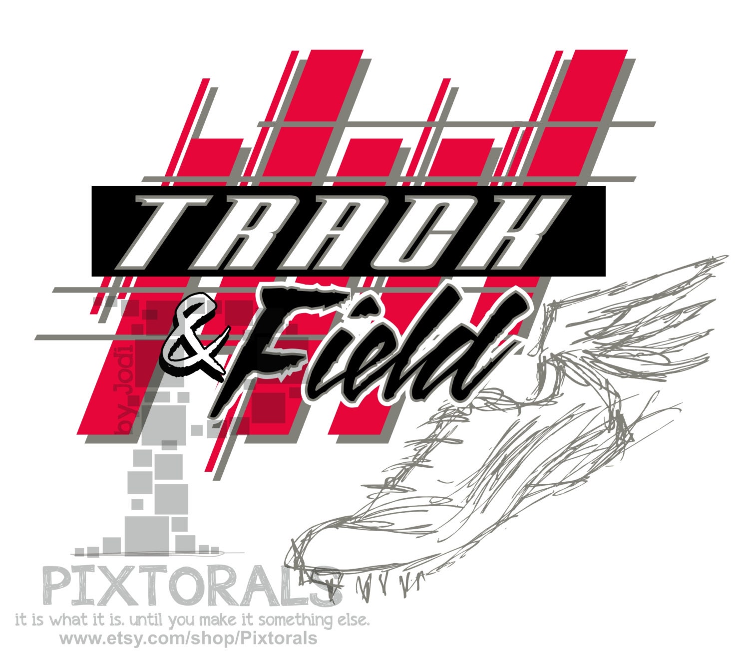 Track and Field Design Corel EPS jpeg T-shirt Graphics