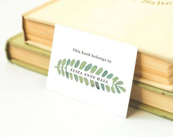 Botanical Bookplates, Personalized Book Labels // SINGLE LEAF